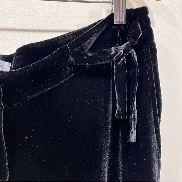 ADEC2 black velvet wide leg high waist pants size 10 - Picture 4 of 9